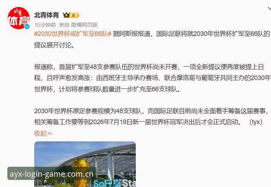 世界杯扩军至66队计划详解：中国男足迎来历史性机遇